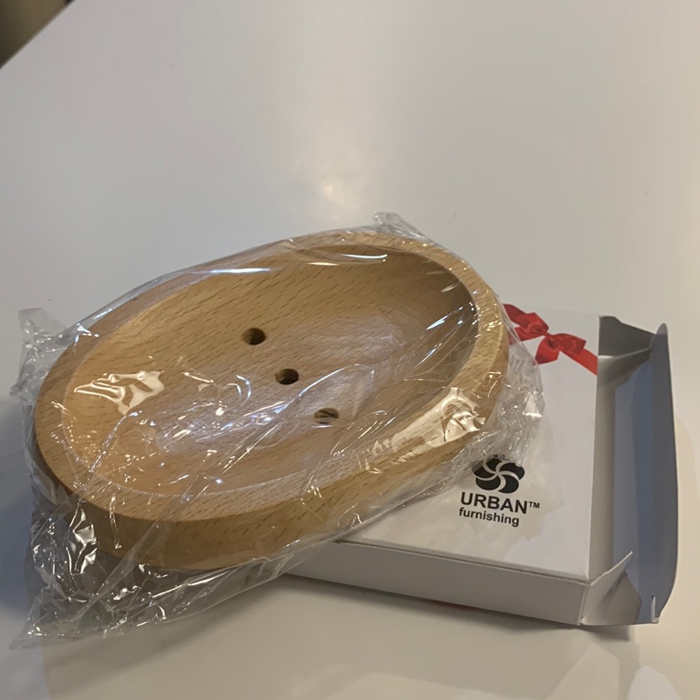 NWT Urban furnishing wood soap dish.
